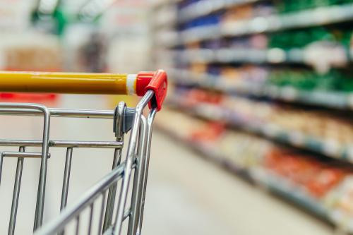 Shopping cart in supermarket
